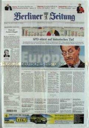 Fragment der "Berliner Zeitung" zur Europawahl 2009