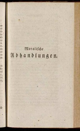Moralische Abhandlungen.