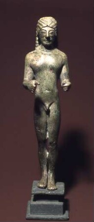 Archaische Statuette eines nackten Jünglings (Kouros)