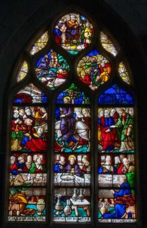 Frankreich. Haute Normandie. Seine Maritime. Villequier. Eglise. Dorfkirche. Glasfenster 16 Jahrhundert