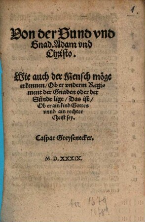 Von der Sund und Gnad, Adam und Christo