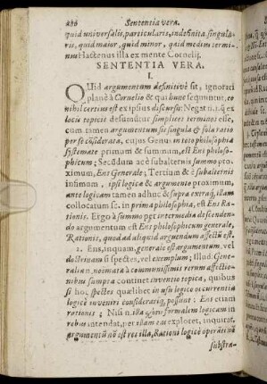 Sententia Vera.