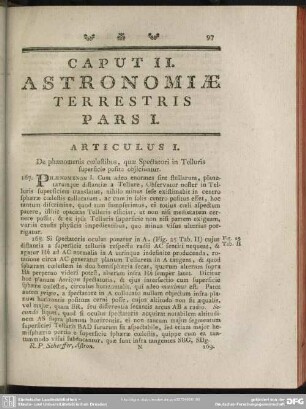 Caput II. Astronomiae Terrestris Pars I.