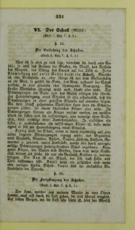 VI. Der Schall (Akustik.)