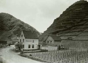 Winzerschänke : Bad Neuenahr-Ahrweiler-Walporzheim, Marienthaler Straße 70. Winzerschenke. Ansicht mit Weinbergen