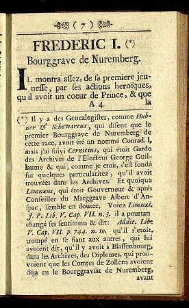 Frederic I. Bourggrave de Nuremberg. - Frederic II. Marggrave & Electeur de Brandenbourg.