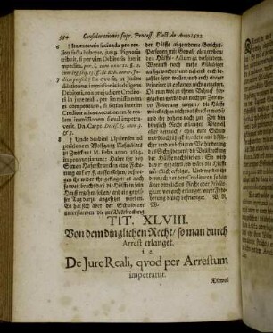 Tit. XLVIII. Von dem dinglichen Recht/ so man durch Arrest erlanget. [...]