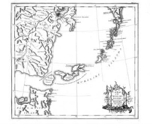 A map of Kurilski Islands engraved from the russian map by Tho. Jefferys