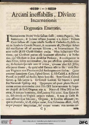 Arcani ineffabilis, Divinae Incarnationis