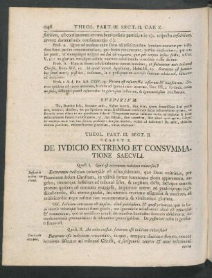 Caput X. De Iudicio Extremo Et Consummatione Saeculi