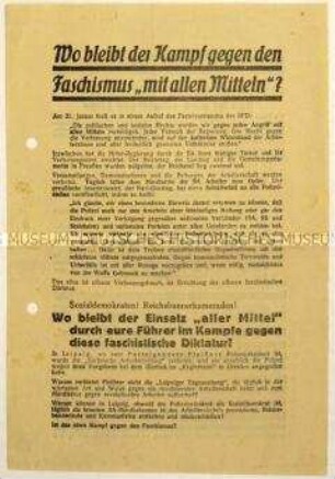 Aufruf der KPD zur Reichstagswahl 1933