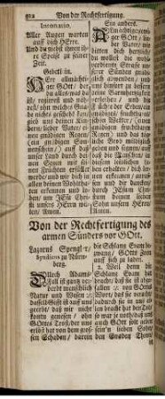 Von der Rechfertigung des armen Sünders vor Gott.