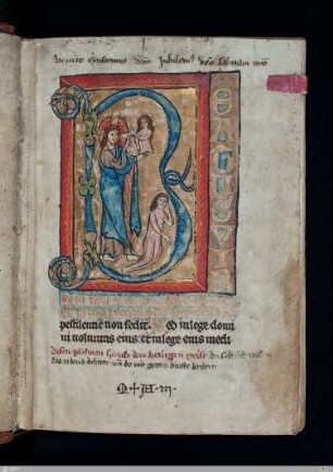 Initiale zu Ps. 1: Erschaffung Evas aus der Rippe des schlafenden Adam