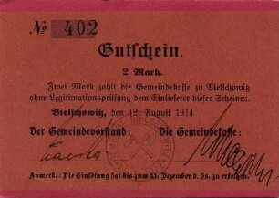 Gutschein - 2 Mark