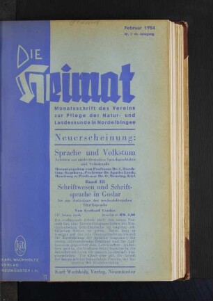 Februar 1934, Nr. 2, 44. Jahrgang