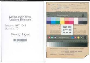 Entnazifizierung August Benning , geb. 30.09.1910 (Landwirt)