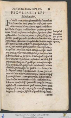 Pericularis Epistolæ character