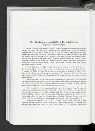 Die Resultate der quantitativen Untersuchungen.