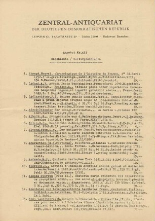 Nr. 432: Geschichte/Kulturgeschichte