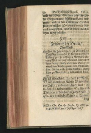2. Friedrich der Dritte/ ChurFürst.