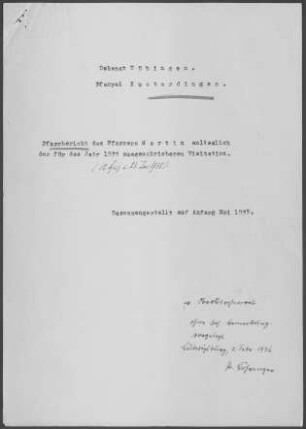 Kusterdingen: Pfarrbericht 1935