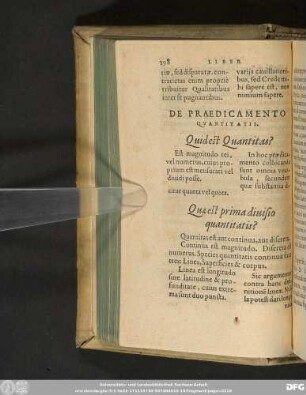 De Praedicamento Quantitatis.