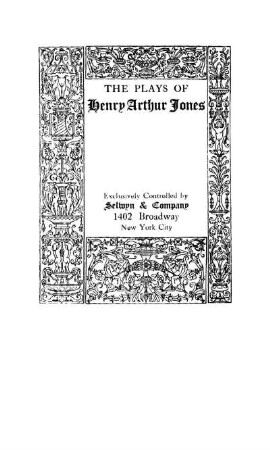 The plays of Henry Arthur Jones