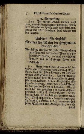 Anderes Probestück für einen Candidaten der Froschmäusler-Gesellschaft. [...]