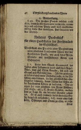Anderes Probestück für einen Candidaten der Froschmäusler-Gesellschaft. [...]