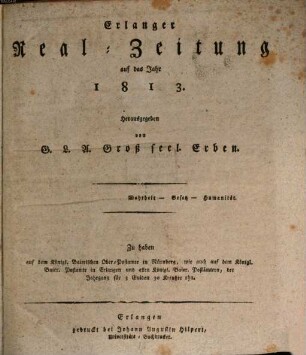 Erlanger Real-Zeitung. 1813