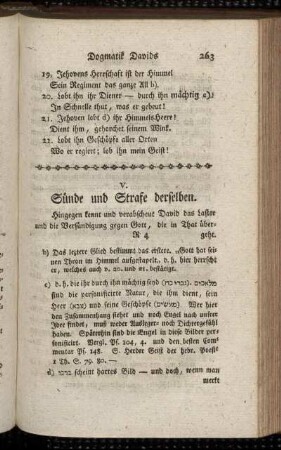 V. Sünde und Strafe derselben.
