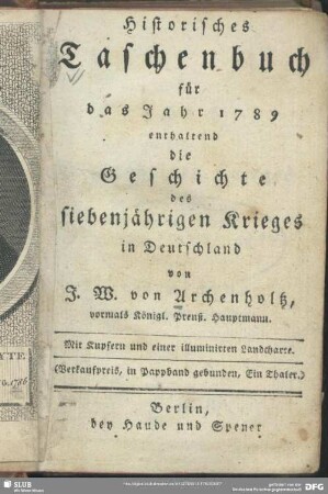 1789: Historisches Taschenbuch : für d. Jahr ...