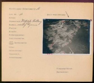 Foto einer russischen Stellung nördlich von Czarnia (Luftbild)