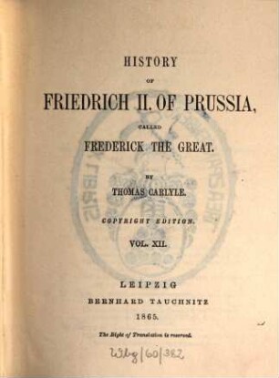 History of Friedrich II. of Prussia, called Frederick the Great, 12