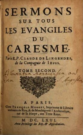 Sermons sur tous les evangiles du caresme