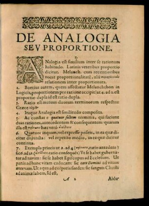 De Analogia Seu Proportione.