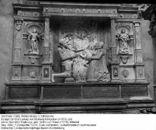 Stiftskirche; Epitaph für Graf Ludwig von Stolberg-Königstein (+1574) und seiner Gemahlin Walburga, geb. Gräfin von Wied (+1578), Mittelteil