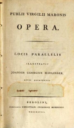 Virgilii Maronis Opera