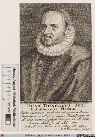 Bildnis Hugo Donellus (eig. Hugues Doneau)
