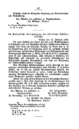 Polizeiliche Genehmigung für öffentliche Schüleraufzüge : [G. Oeffentliches Volksschulwesen]