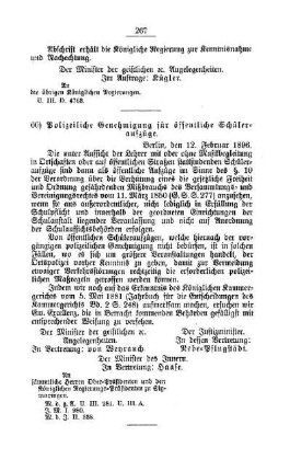 Polizeiliche Genehmigung für öffentliche Schüleraufzüge : [G. Oeffentliches Volksschulwesen]