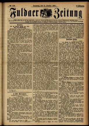 Ausgabe vom Dienstag, den 06. Oktober 1891.