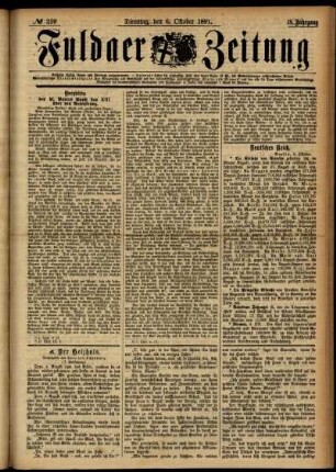 Ausgabe vom Dienstag, den 06. Oktober 1891.