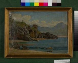 Capo Miseno bei Baiae mit Neapel und dem Vesuv im Hintergrund