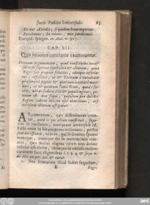 Cap. XII. Quo rationes contrariae examinantur.