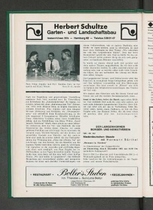 Der Langenhorner Bürger- und Heimatverein lädt ein zur Niederdeutschen Stunde