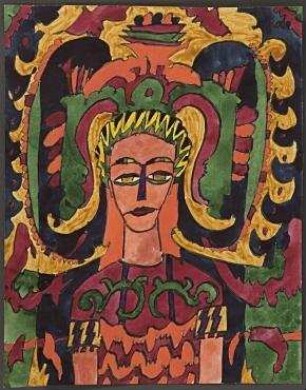 Kopf mit ornamentalem Hintergrund, Sommer 1920