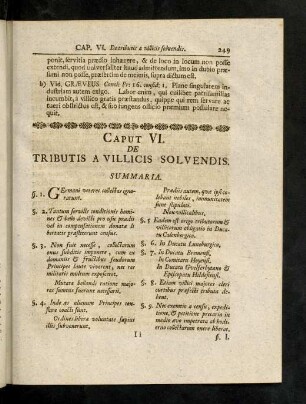 249-270, Caput VI. De Tributis a Villicis Solvendis
