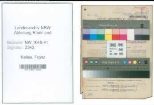 Entnazifizierung Franz Nelles , geb. 22.03.1916 (Polizist)