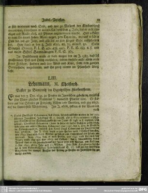 LIII. Lehnmann, M. Christoph